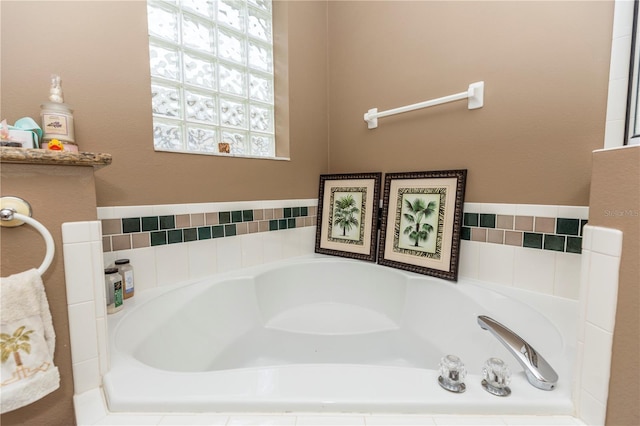 bathroom featuring a bath