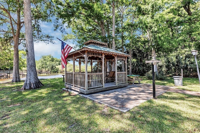 313 Dirksen Dr Unit B15, Debary, FL 32713 - view of home's community featuring a gazebo, a lawn, and a water view