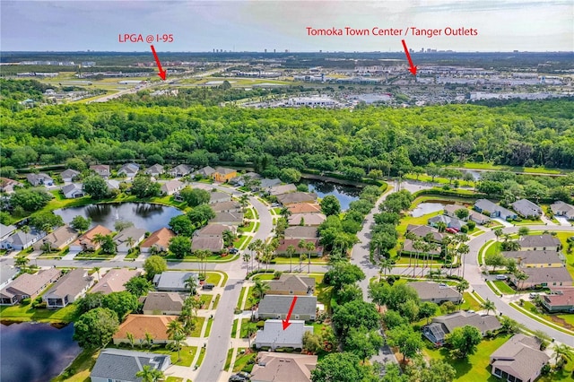 276 Gala Cir, Daytona Beach, FL 32124 - aerial view of residential area with a large body of water