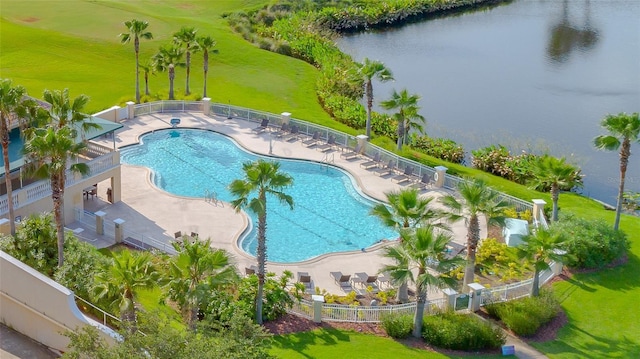 276 Gala Cir, Daytona Beach, FL 32124 - community pool with a patio area and a water view