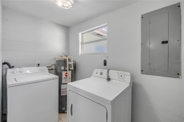128 Oakridge Ave, Edgewater, FL 32132 - laundry area with electric water heater, washer and dryer, laundry area, and electric panel
