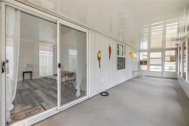 view of unfurnished sunroom