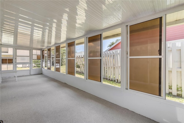 view of unfurnished sunroom
