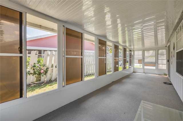 view of unfurnished sunroom