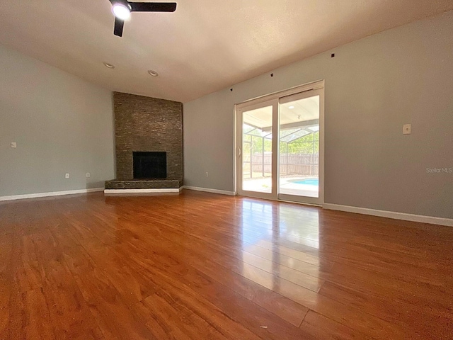 206 Westmoor Bnd, Orlando, FL 32835 - unfurnished living room featuring baseboards, ceiling fan, and wood finished floors