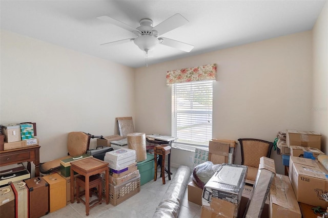 1715 Queen Palm Dr, Edgewater, FL 32132 - storage room with a ceiling fan