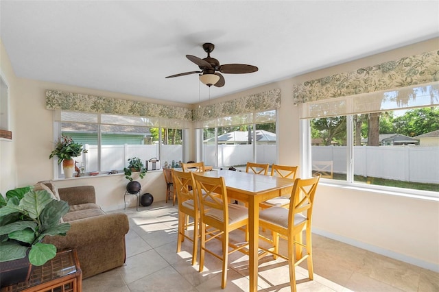 1715 Queen Palm Dr, Edgewater, FL 32132 - sunroom with plenty of natural light, tile patterned floors, and baseboards