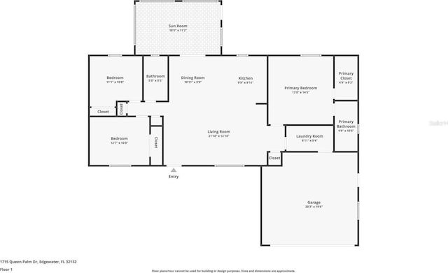 1715 Queen Palm Dr, Edgewater, FL 32132 - room layout