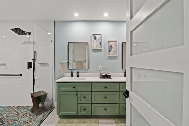 1446 Stone Trl, Enterprise, FL 32725 - full bathroom featuring vanity, recessed lighting, and a walk in shower