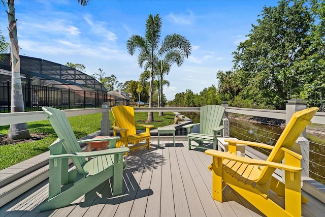 1446 Stone Trl, Enterprise, FL 32725 - view of wooden deck