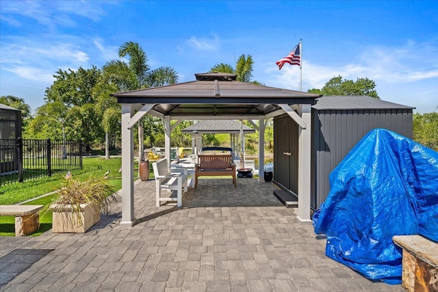 1446 Stone Trl, Enterprise, FL 32725 - view of patio / terrace featuring a gazebo and fence
