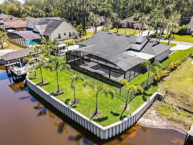 1446 Stone Trl, Enterprise, FL 32725 - bird's eye view featuring a water view