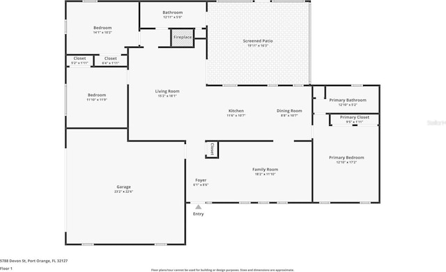 5788 Devon St, Port Orange, FL 32127 - property floor plan