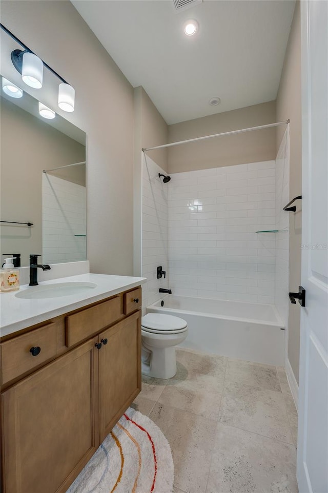 887 Lake Hill Way, Deland, FL 32724 - full bath with bathing tub / shower combination, toilet, visible vents, and vanity