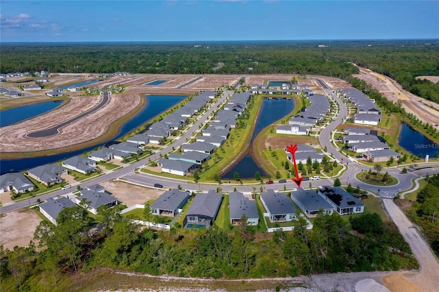 887 Lake Hill Way, Deland, FL 32724 - drone / aerial view featuring a water view, a forest view, and a residential view