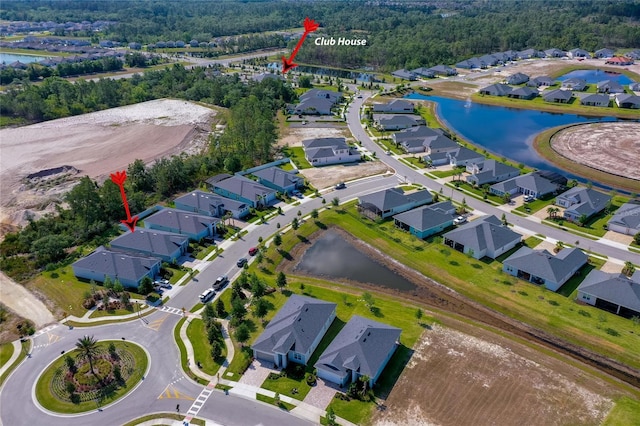 887 Lake Hill Way, Deland, FL 32724 - aerial view with a water view, a view of trees, and a residential view