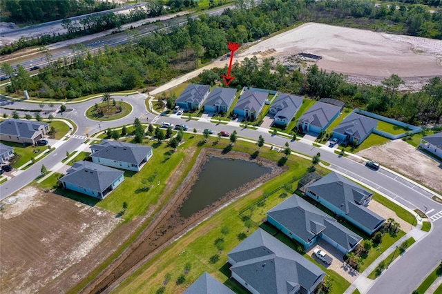 887 Lake Hill Way, Deland, FL 32724 - birds eye view of property with a water view and a residential view