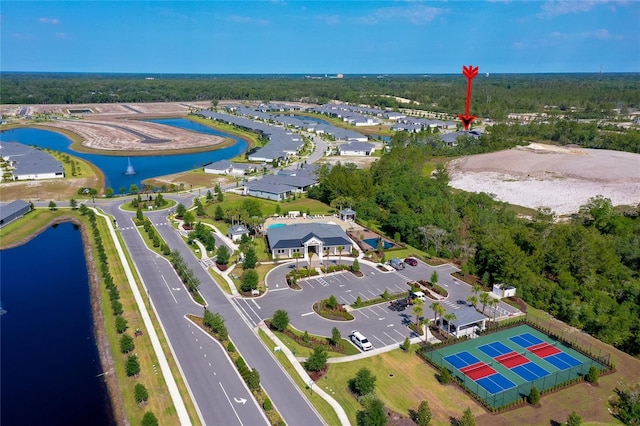 887 Lake Hill Way, Deland, FL 32724 - aerial view with a water view and a forest view