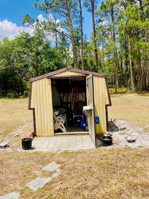 view of shed