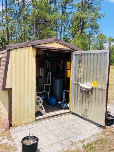 view of shed