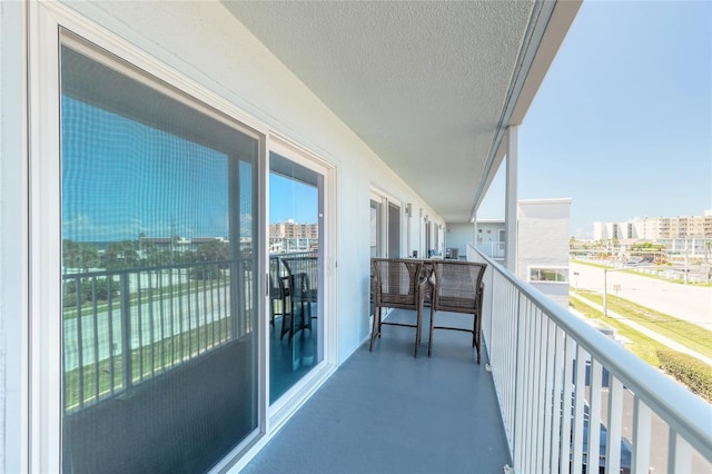 balcony with a city view