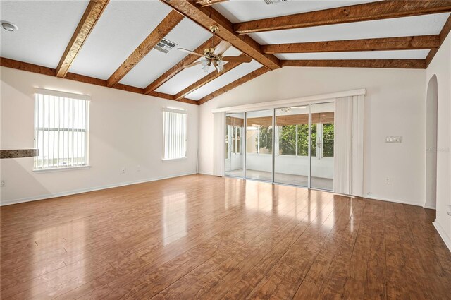 11094 SE 173rd Ln, Summerfield, FL 34491 - empty room with wood finished floors, ceiling fan, and baseboards