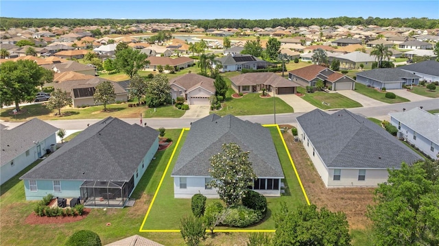 11094 SE 173rd Ln, Summerfield, FL 34491 - aerial perspective of suburban area with property parcel outlined