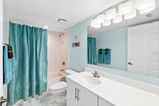 2967 S Atlantic Ave Unit 1601, Daytona Beach Shores, FL 32118 - full bathroom with toilet, tile patterned flooring, vanity, and visible vents