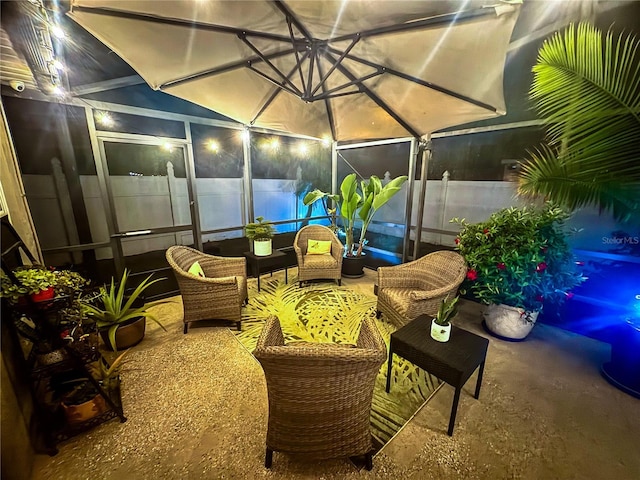 exterior space with outdoor lounge area