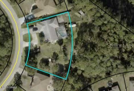 85 Pheasant Dr, Palm Coast, FL 32164 - aerial overview of property's location featuring property boundaries highlighted