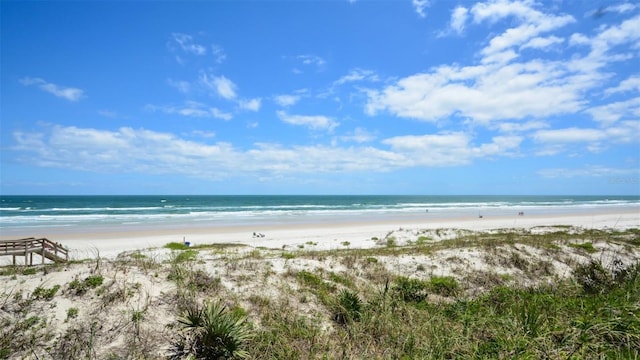property view of water with a beach view