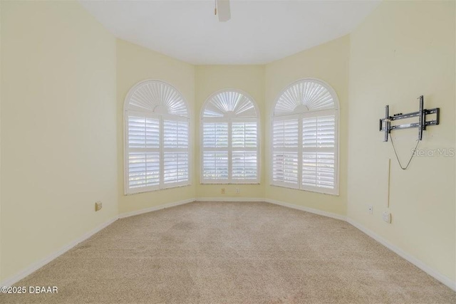 3601 Galway Ln, Ormond Beach, FL 32174 - unfurnished room featuring carpet, a ceiling fan, and baseboards