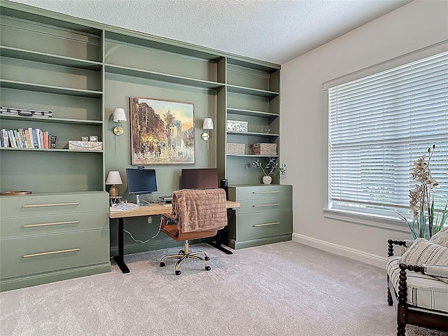 409 Nowell Loop, Deland, FL 32724 - home office with carpet flooring, baseboards, and a textured ceiling