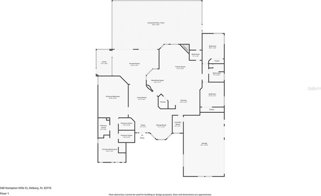 340 Hampton Hills Ct, Debary, FL 32713 - home floor plan