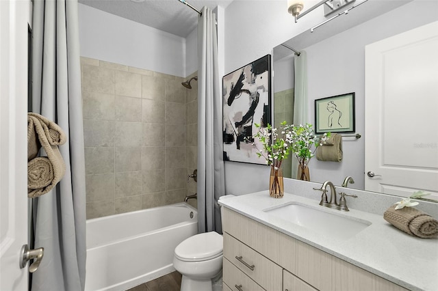 165 Azure Mist Way, Daytona Beach, FL 32124 - bathroom with shower / tub combo, toilet, vanity, and wood finished floors