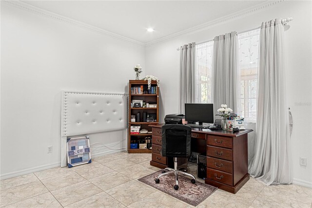 4604 Barbados Loop, Clermont, FL 34711 - office space with ornamental molding, baseboards, and light tile patterned floors