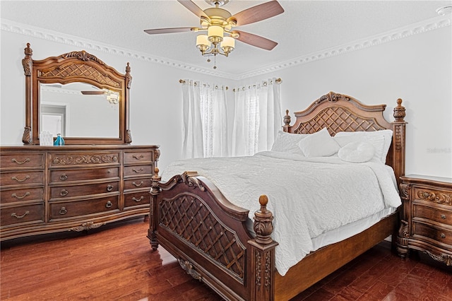 4604 Barbados Loop, Clermont, FL 34711 - bedroom featuring dark wood-type flooring, a ceiling fan, and ornamental molding