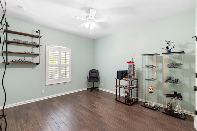 123 Ivydale Manor Dr, Deland, FL 32724 - misc room featuring ceiling fan, wood finished floors, and baseboards