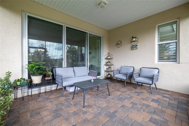 view of patio featuring an outdoor hangout area