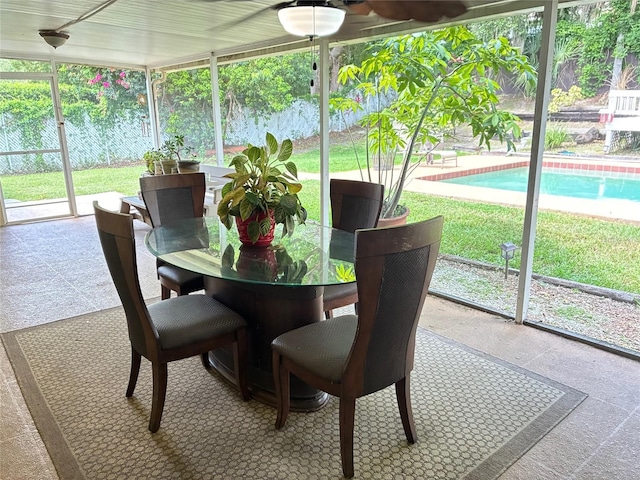 516 Hickorywood Ave, Altamonte Springs, FL 32714 - sunroom / solarium featuring outdoor dining space and ceiling fan