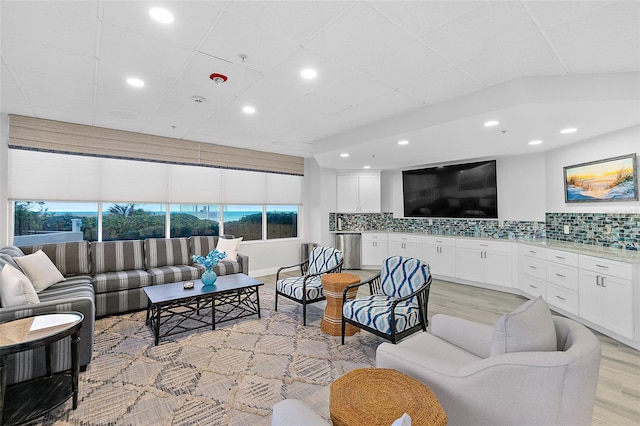 2967 S Atlantic Ave Unit 202, Daytona Beach Shores, FL 32118 - living room with recessed lighting and light wood-type flooring