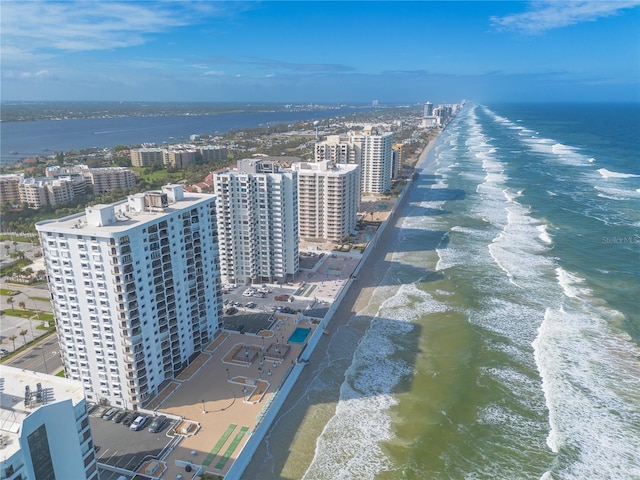 bird's eye view of unending shoreline