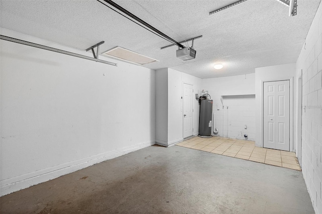 541 Northwestern Ave, Altamonte Springs, FL 32714 - garage featuring water heater, a garage door opener, and concrete block wall