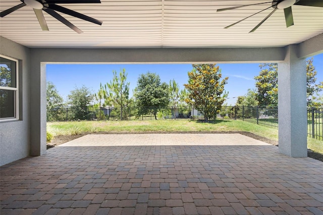 518 Briarbrook Way, Deland, FL 32724 - view of patio / terrace with a ceiling fan and a fenced backyard