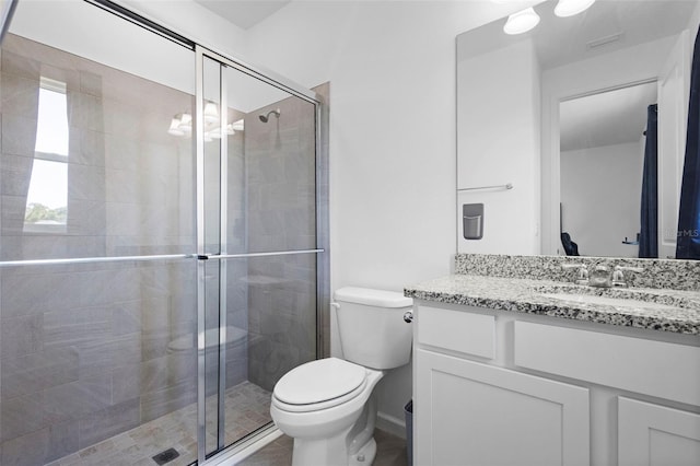 518 Briarbrook Way, Deland, FL 32724 - full bathroom featuring toilet, a stall shower, vanity, and baseboards