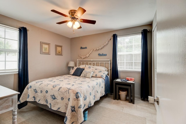 26 Ocean Shore Dr, Ormond Beach, FL 32176 - bedroom featuring tile patterned flooring and ceiling fan