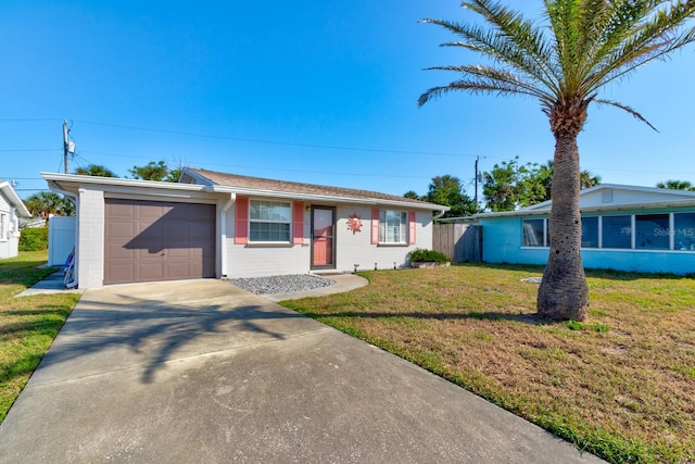 26 Ocean Shore Dr, Ormond Beach, FL 32176 - ranch-style house with a garage, concrete driveway, and concrete block siding