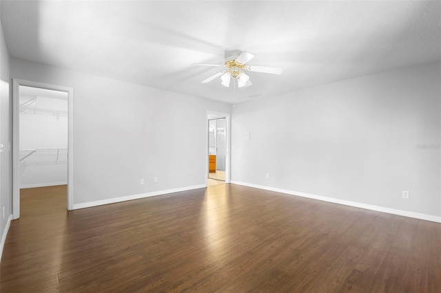 1120 W Glen Falls Rd, Deland, FL 32720 - unfurnished room featuring ceiling fan, baseboards, and wood finished floors
