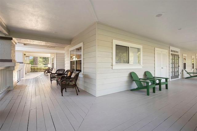 1120 W Glen Falls Rd, Deland, FL 32720 - wooden terrace with french doors