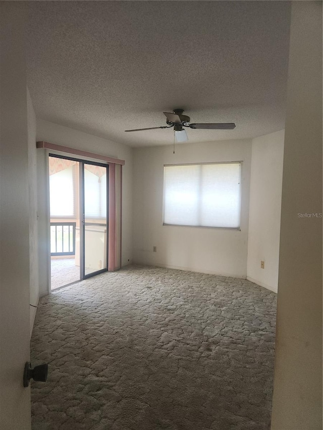 8 Oxford Ln, Palm Coast, FL 32137 - spare room with carpet flooring, plenty of natural light, a ceiling fan, and a textured ceiling